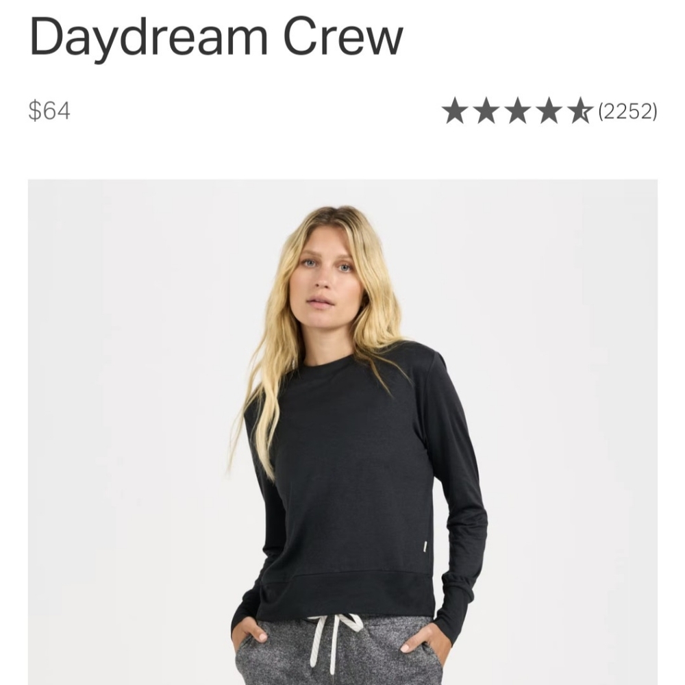 Vuori Daydream Crew in Black Heather in Black Heather